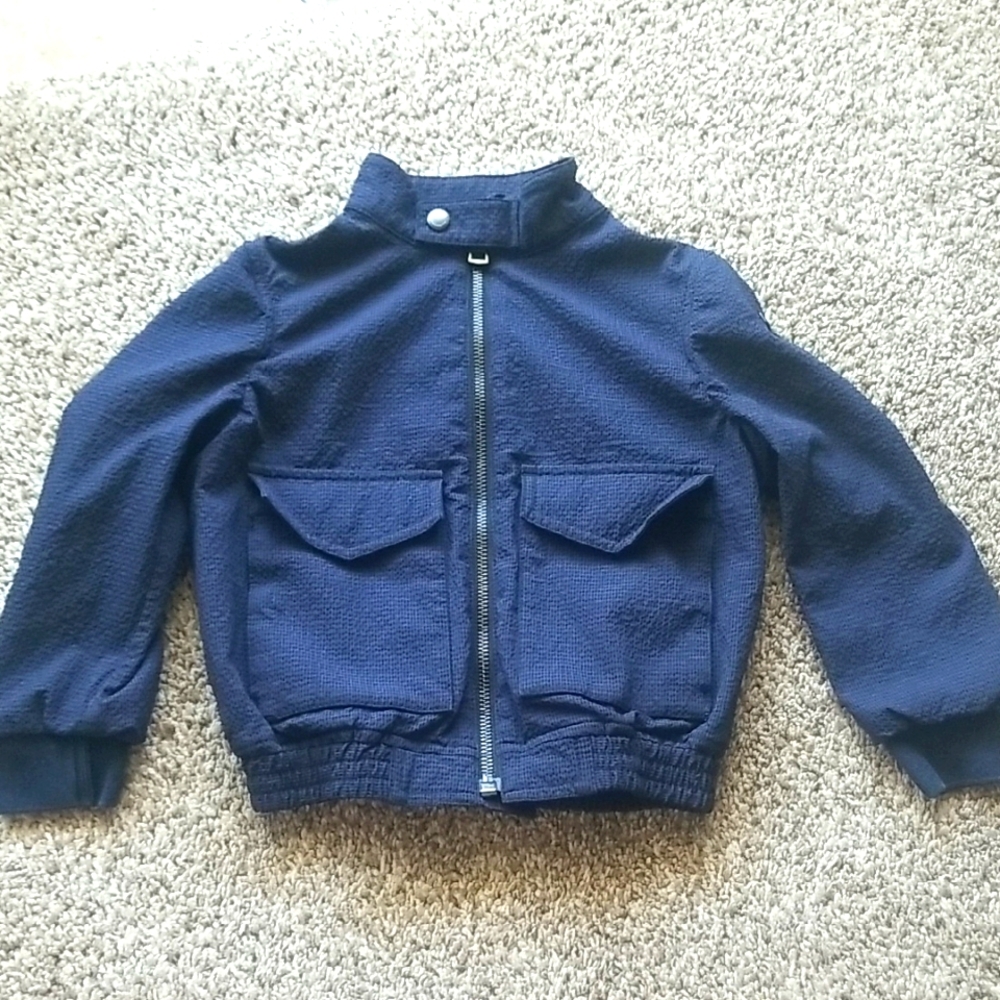 Burberry Childrens Blue Zip Bomber Jacket